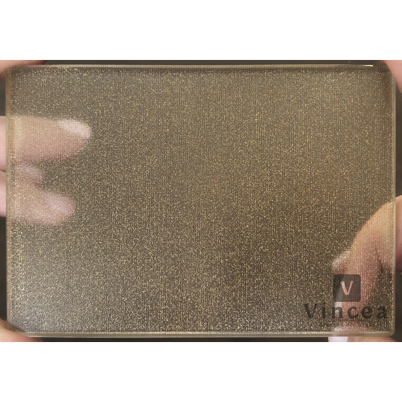 Душевая перегородка Vincea Волк-Ин (Walk-In) 90 см VSW-1HP900GWBG (стекло 8 мм) с кронштейном в комплекте, брашированное золото/ламинированное с золотыми нитями - фото 3