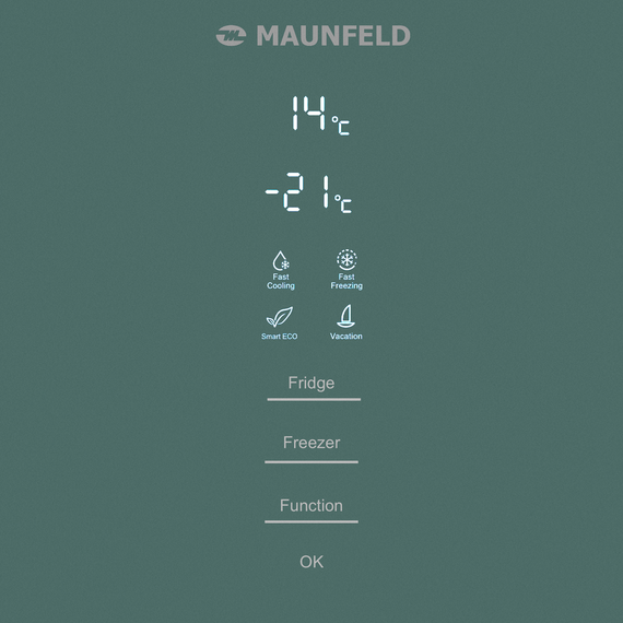 Двухкамерный холодильник Maunfeld MFF200NFGN Matt Inverter - фото 3