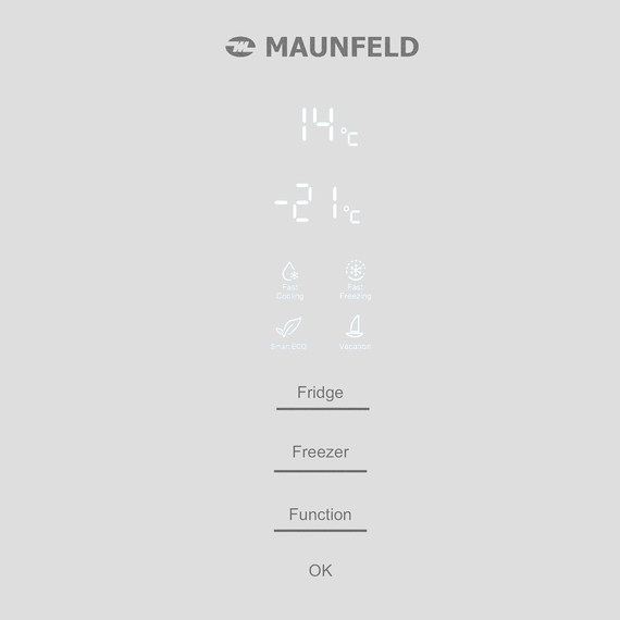 Двухкамерный холодильник Maunfeld MFF185NFW Matt Inverter - фото 3