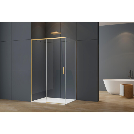 Душевое ограждение Vincea Софт 2 (Soft 2) 140x90 см VSR-3SO29014CLG, брашированное золото/прозрачное - фото 7