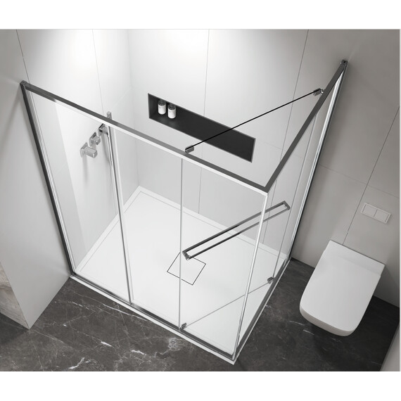 Душевое ограждение Vincea Теси (Tesi) 120x90 см VSRW-7TS9012CLGM, вороненая сталь/прозрачное - фото 5