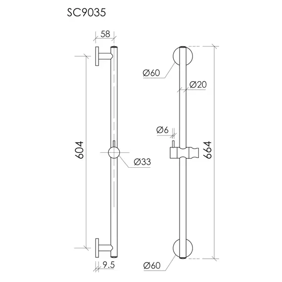 Душевая штанга Sancos 65 см SC9035BB, брашированная бронза - фото 3