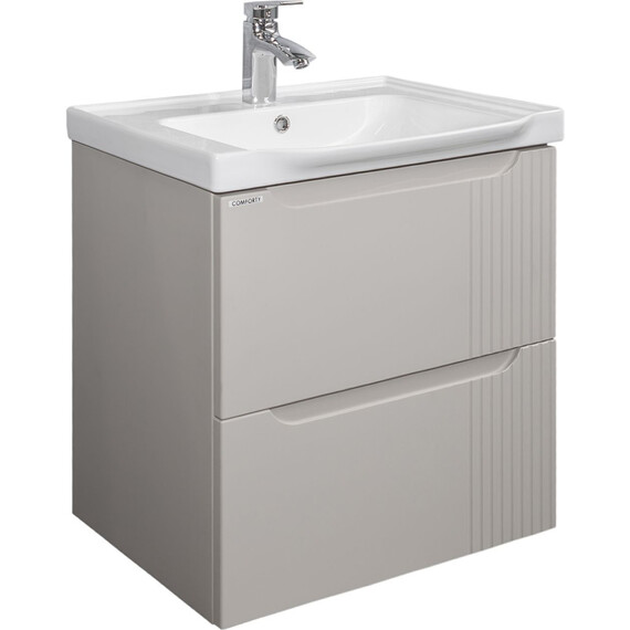 Тумба универсальная с раковиной Comforty Сидней 60 см 00-00022860CF, серый шелк - фото 14