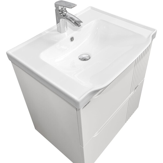 Тумба универсальная с раковиной Comforty Сидней 60 см 00-00022911CF, белый матовый - фото 7
