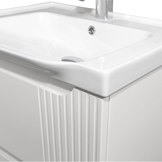 Тумба универсальная с раковиной Comforty Сидней 60 см 00-00022911CF, белый матовый - фото 9