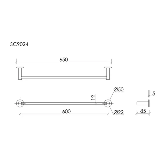 Полотенцедержатель Sancos Base SC9024BB, цвет брашированная бронза - фото 2
