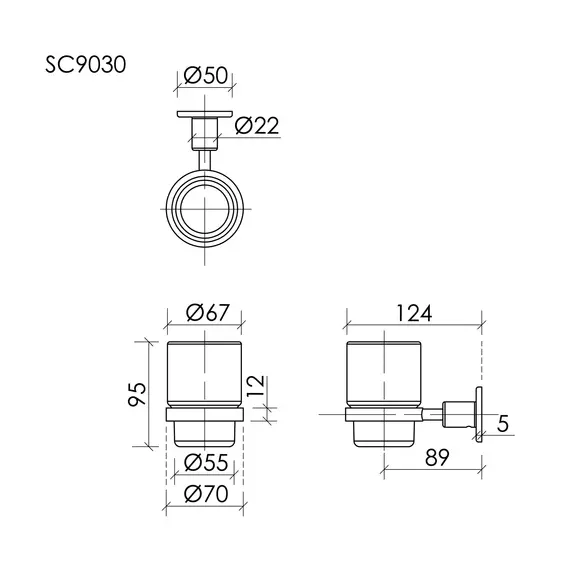 Стакан для зубных щеток Sancos Base SC9030BB, цвет брашированная бронза - фото 2