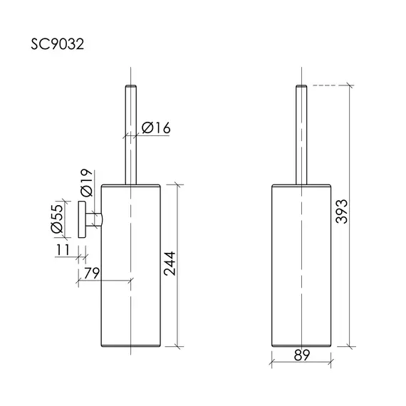 Ёршик для унитаза Sancos Base SC9032BB, цвет брашированная бронза - фото 2