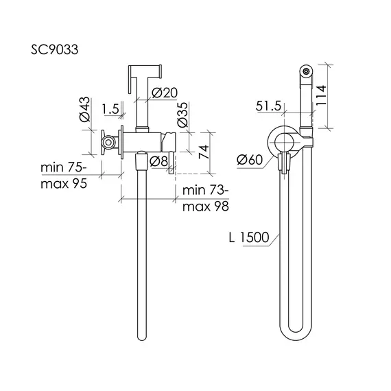 Набор для гигиенического душа Sancos Etna SC9033BB (со скрытой частью) брашированная бронза - фото 6