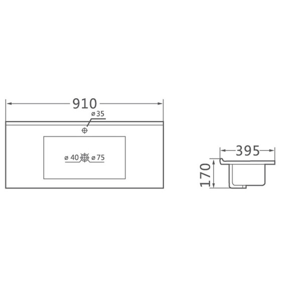 Тумба подвесная с раковиной-столешницей Vincea Mia Slim 90 см VMC-2MC900S1BT (раковина VBS-13990S1) бетон - фото 5