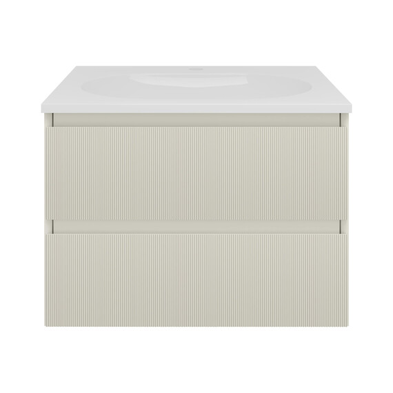 Тумба подвесная с раковиной Vincea Велле (Welle) 60 см VMC-2WL600MBG (раковина VCB-4H600W) бежевый матовый софт-тач - фото 6