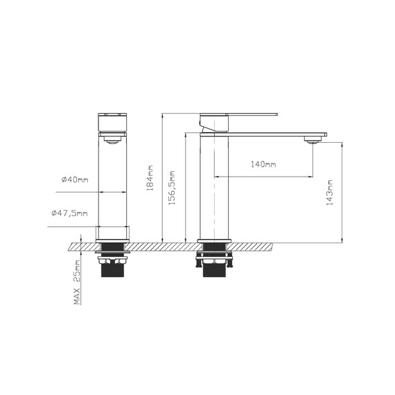 Смеситель для раковины Vincea Линеа (Linea) VBF-4LN1GM, вороненая сталь - фото 3