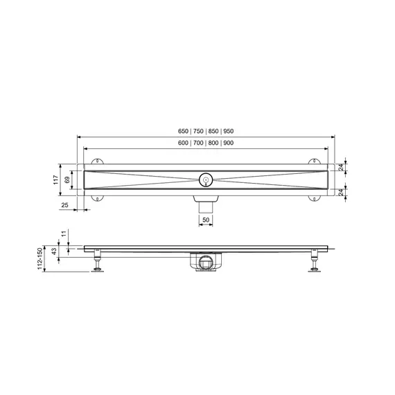 Трап Wonzon & Woghand 90 см WW-651900T-BRG, брашированное розовое золото - фото 2