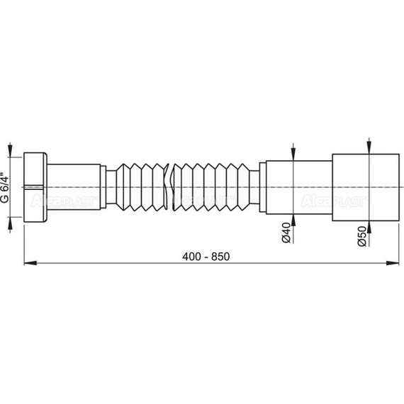 Гибкое соединение AlcaPlast A77 6/4" DN50/40 пластик - фото 2
