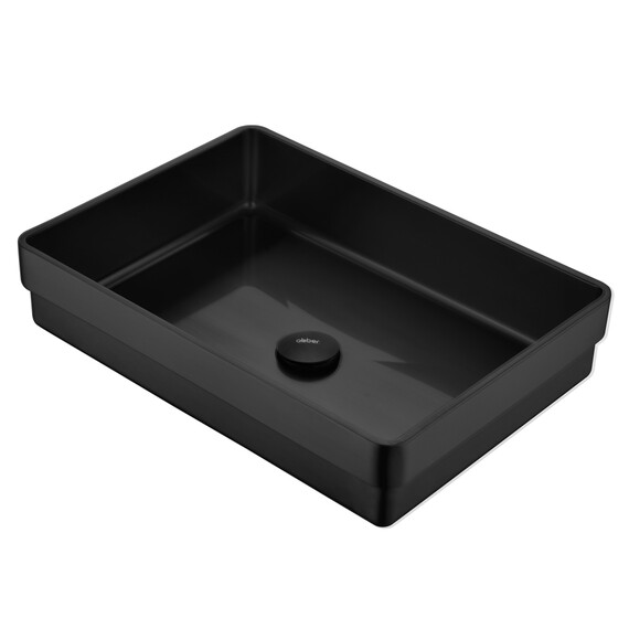 Раковина врезная на столешницу Abber Wasser Kreis 51 см AF2401MB, чёрный матовый - фото 4