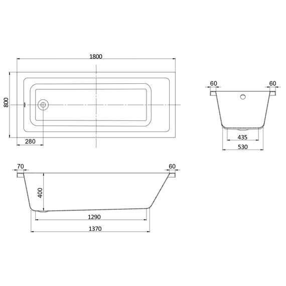 Ванна акриловая Aquatek Тея 180x80 см TEI180-0000002 - фото 5