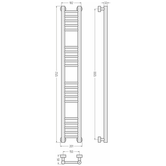 Полотенцесушитель водяной Сунержа Богема PRO П20 150x1200 мм 32-0460-1215, золотой шёлк - фото 4