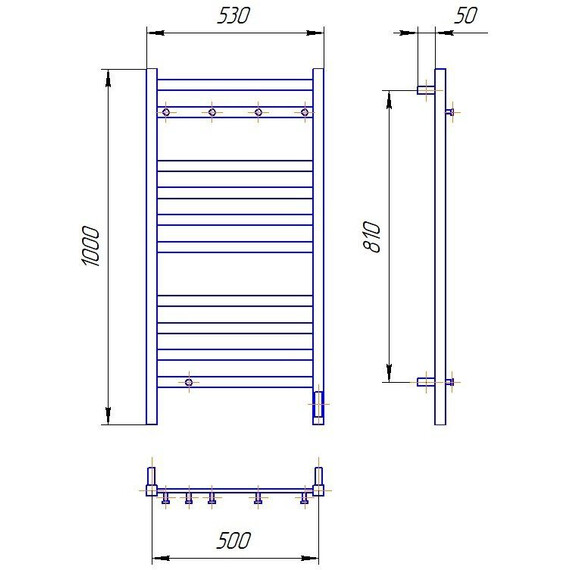 Полотенцесушитель электрический Lemark Тропик П10 500x1000 мм LM70505BL, чёрный матовый - фото 11