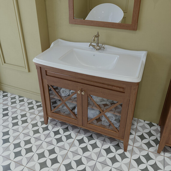 Тумба напольная с раковиной-столешницей Caprigo Napoli 100 см 33625-075.000.00.20, тёмное дерево - фото 3