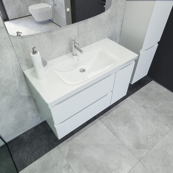Тумба подвесная с раковиной-столешницей Caprigo Форте 100 см 36115R-SF027 - фото 3