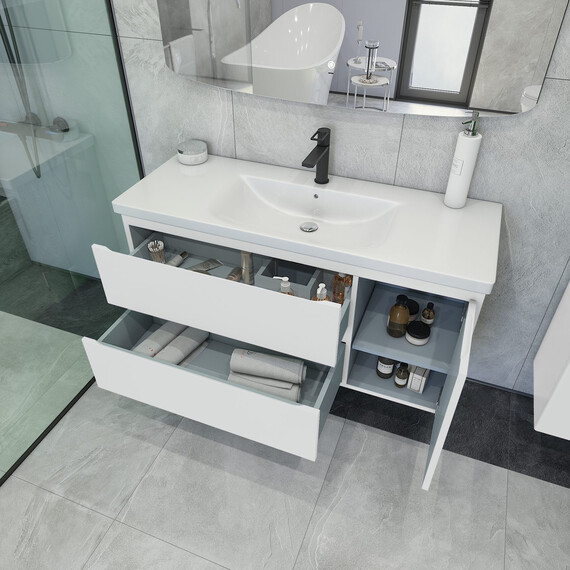 Тумба подвесная с раковиной-столешницей Caprigo Форте 120 см 36117R-SF027 - фото 4