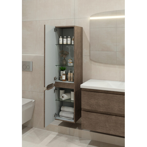 Пенал подвесной Caprigo Форте 35 см 36150R-RF16, тёмное дерево - фото 2