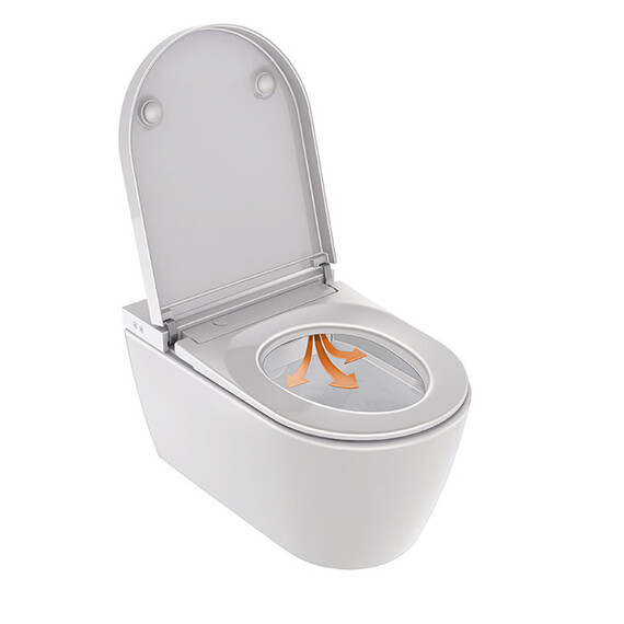 Унитаз подвесной безободковый Duravit Starck F Plus 2510092096 с сиденьем микролифт Sensowash (покрытие Hygieneglaze) - фото 2