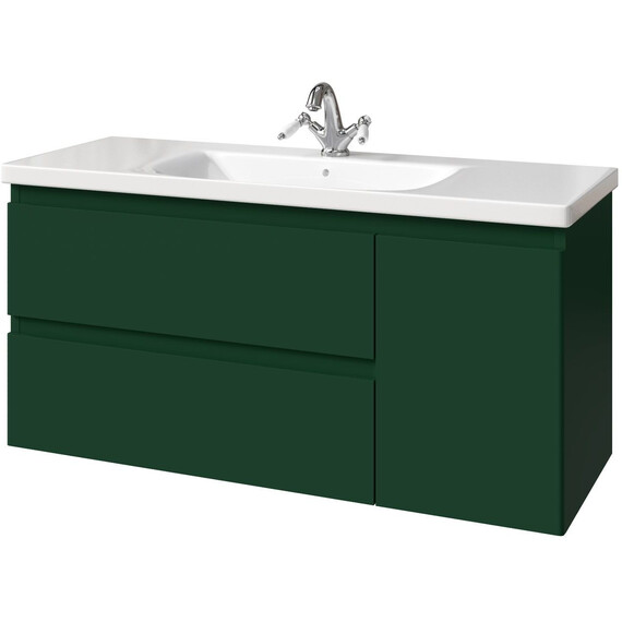Тумба подвесная с раковиной-столешницей Caprigo Форте 120 см 36117R eml-063.000.00.20, зелёный - фото 