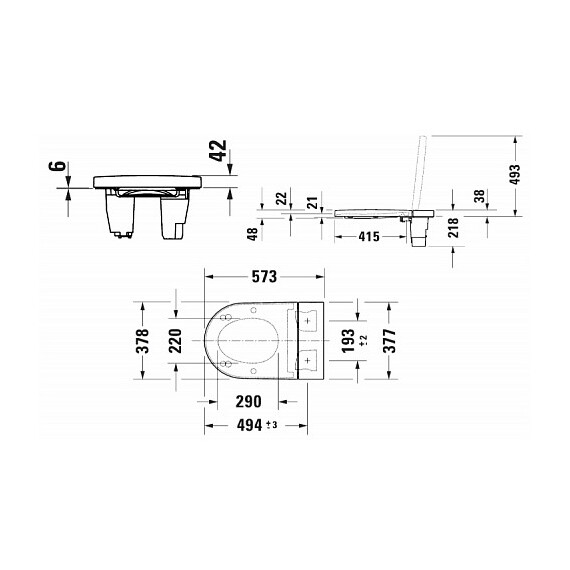 Сиденье с крышкой для унитаза Duravit SensoWash Starck f Lite с душем, микролифт - фото 3