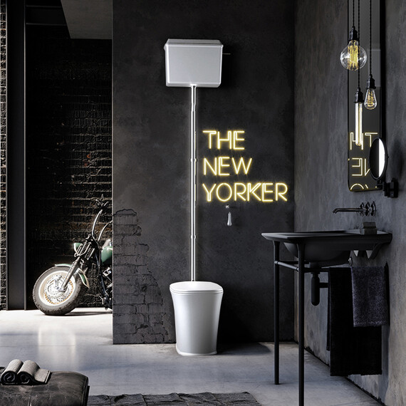 Унитаз-компакт Kerasan The New Yorker 561830F (бачок 568030, труба 7593K1, механизм слива 759290, сиденье с крышкой микролифт 569130) белый матовый/хром - фото 2