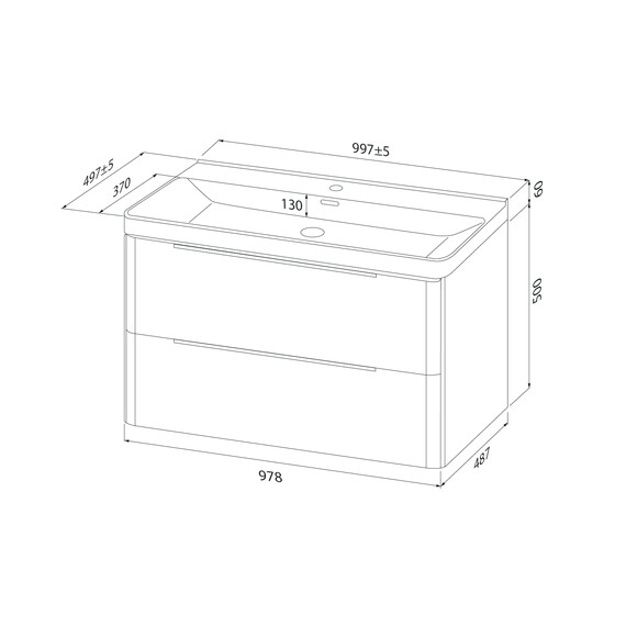 Тумба подвесная с раковиной Iddis Клауд Икс (Cloud X) 100 см CLX10W0i95K - фото 19