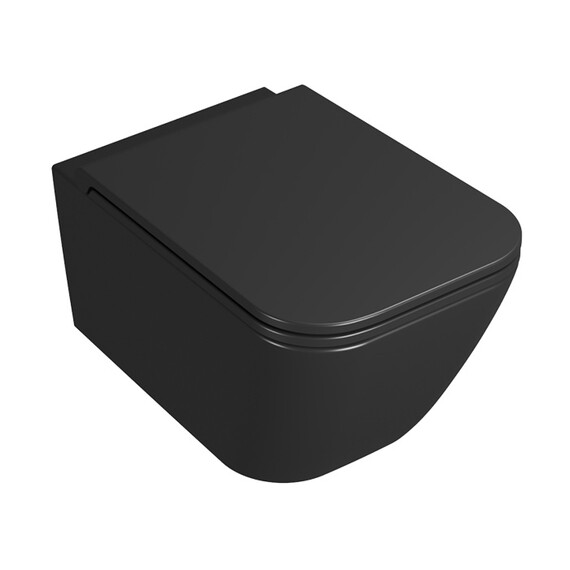 Унитаз подвесной безободковый Globo Stone STS05.AR, черный матовый, Цвет производителя: чёрный матовый - фото 