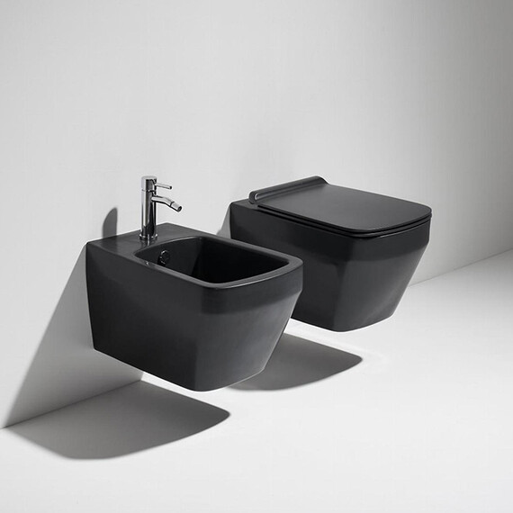 Унитаз подвесной безободковый Simas Baden Baden BB18nero matt, чёрный матовый - фото 3
