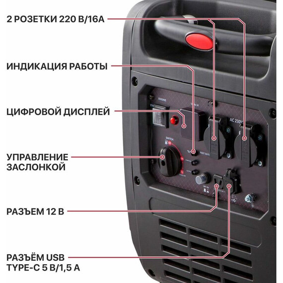 Бензиновый генератор инверторный P.I.T. 4,2/4,5 кВт PGE4500-G - фото 9