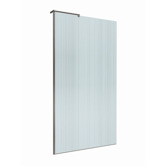 Душевая перегородка BelBagno 100 см UNO-L-1-TB-100-FL-GM (стекло 8 мм) оружейная сталь/рифленое - фото 4