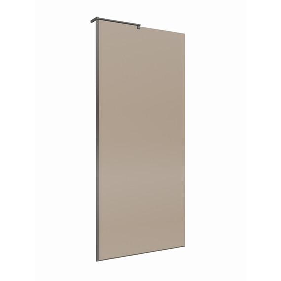 Душевая перегородка BelBagno 90 см UNO-L-1-TB-90-BR-GM (стекло 8 мм) оружейная сталь/бронза - фото 4