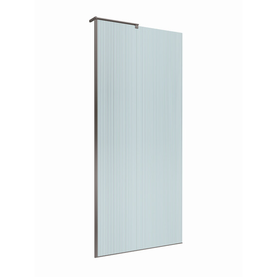 Душевая перегородка BelBagno 90 см UNO-L-1-TB-90-FL-GM (стекло 8 мм) оружейная сталь/рифленое - фото 4