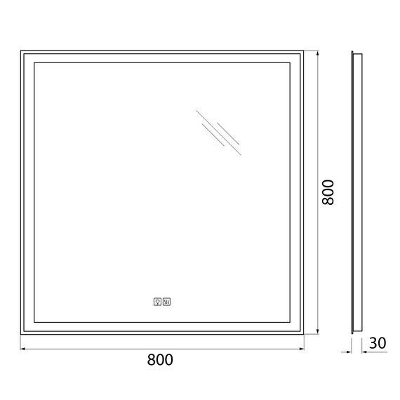 Зеркало BelBagno 80 см SPC-GRT-800-800-LED-3000K-TCH-WARM - фото 6