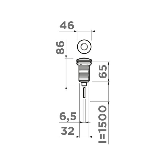 Пневматическая кнопка для измельчителя Omoikiri SW-01 c 4996060 - фото 2