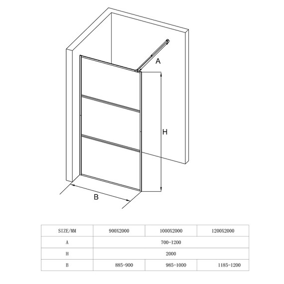 Душевая перегородка Loranto Sunway 120 см CS-X03B-120 (стекло 8 мм) чёрный матовый/прозрачное - фото 3