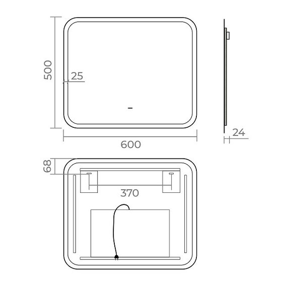 Зеркало Azario Stiv - Lite 60 см LED-00002963 - фото 8
