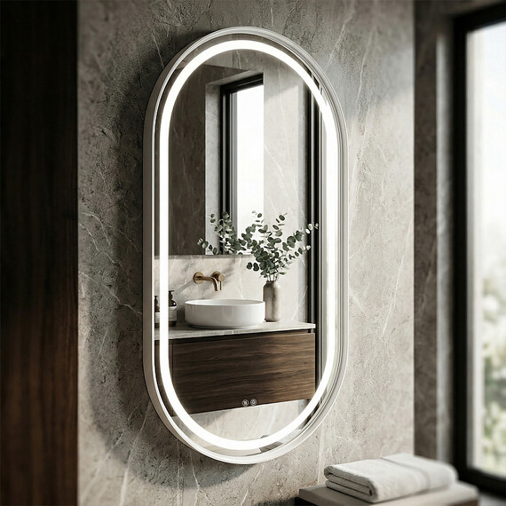 Зеркало Azario Блейк 50 см АZ-LED011325, белый матовый - фото 2