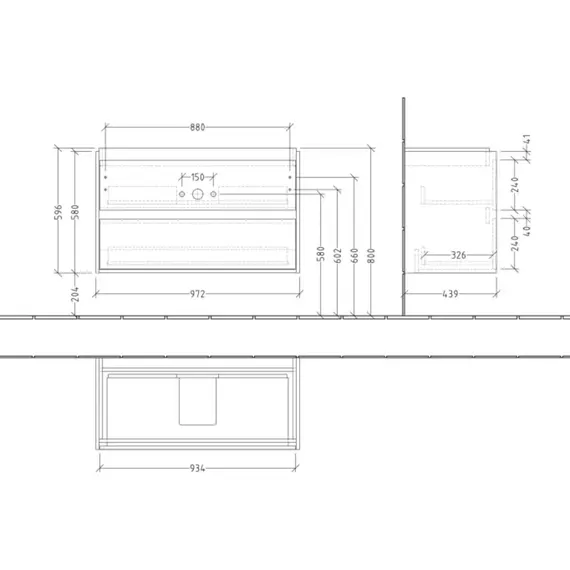 Тумба подвесная с раковиной-столешницей Villeroy&Boch Skyla 100 см C79900VE (раковина 5A51A501) brilliant white - фото 11