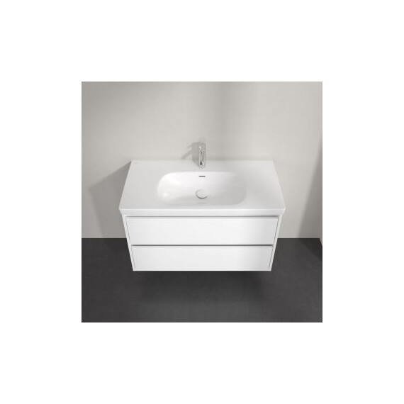 Тумба подвесная с раковиной-столешницей Villeroy&Boch Skyla 100 см C79900VE (раковина 5A51A501) brilliant white - фото 5