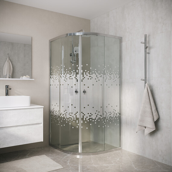 Душевое ограждение Niagara Eco 90x90 см NG-1001-14, хром/мозаика - фото 