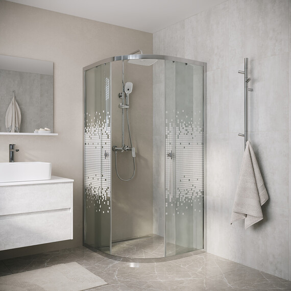 Душевое ограждение Niagara Eco 90x90 см NG-1001-14, хром/мозаика - фото 2