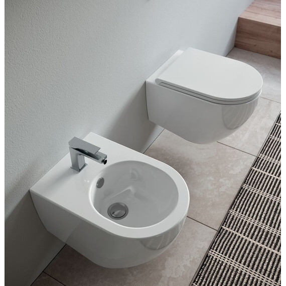 Унитаз подвесной безободковый Hidra Tour TUWR30SET/001 с тонкой крышкой микролифт - фото 2