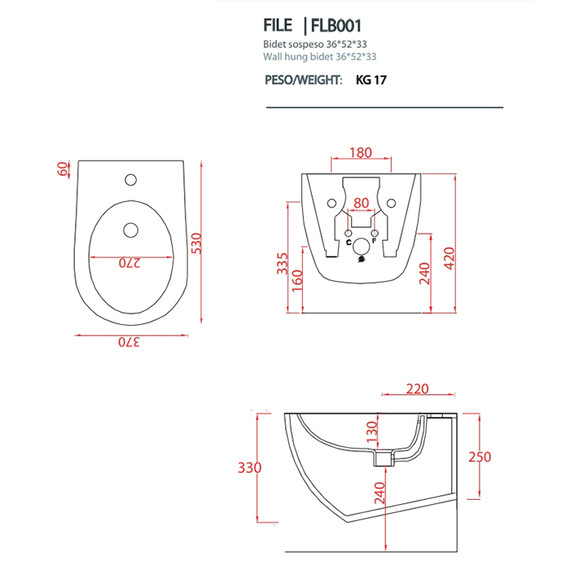 Биде подвесное ArtCeram File 2.0 FLB001 01 30, белый глянцевый - фото 6