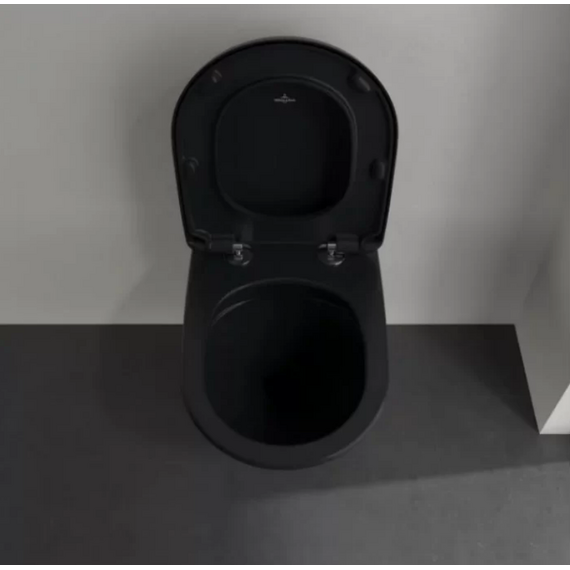 Унитаз подвесной безободковый Villeroy&Boch Antao 4674T0R7, CeramicPlus (система смыва Торнадо) Pure Black - фото 5