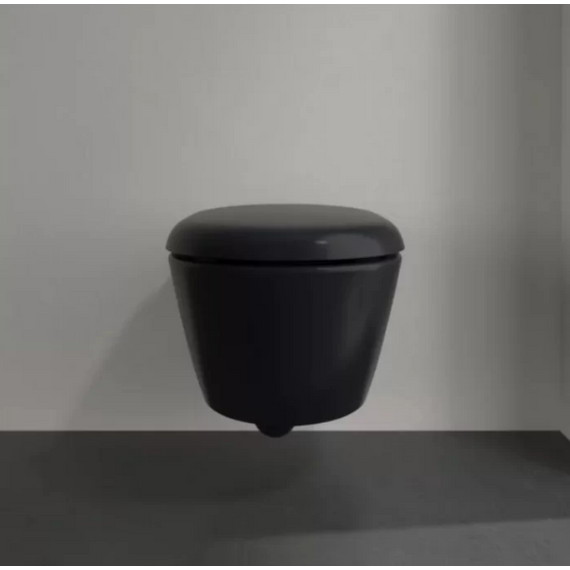 Унитаз подвесной безободковый Villeroy&Boch Antao 4674T0R7, CeramicPlus (система смыва Торнадо) Pure Black - фото 2